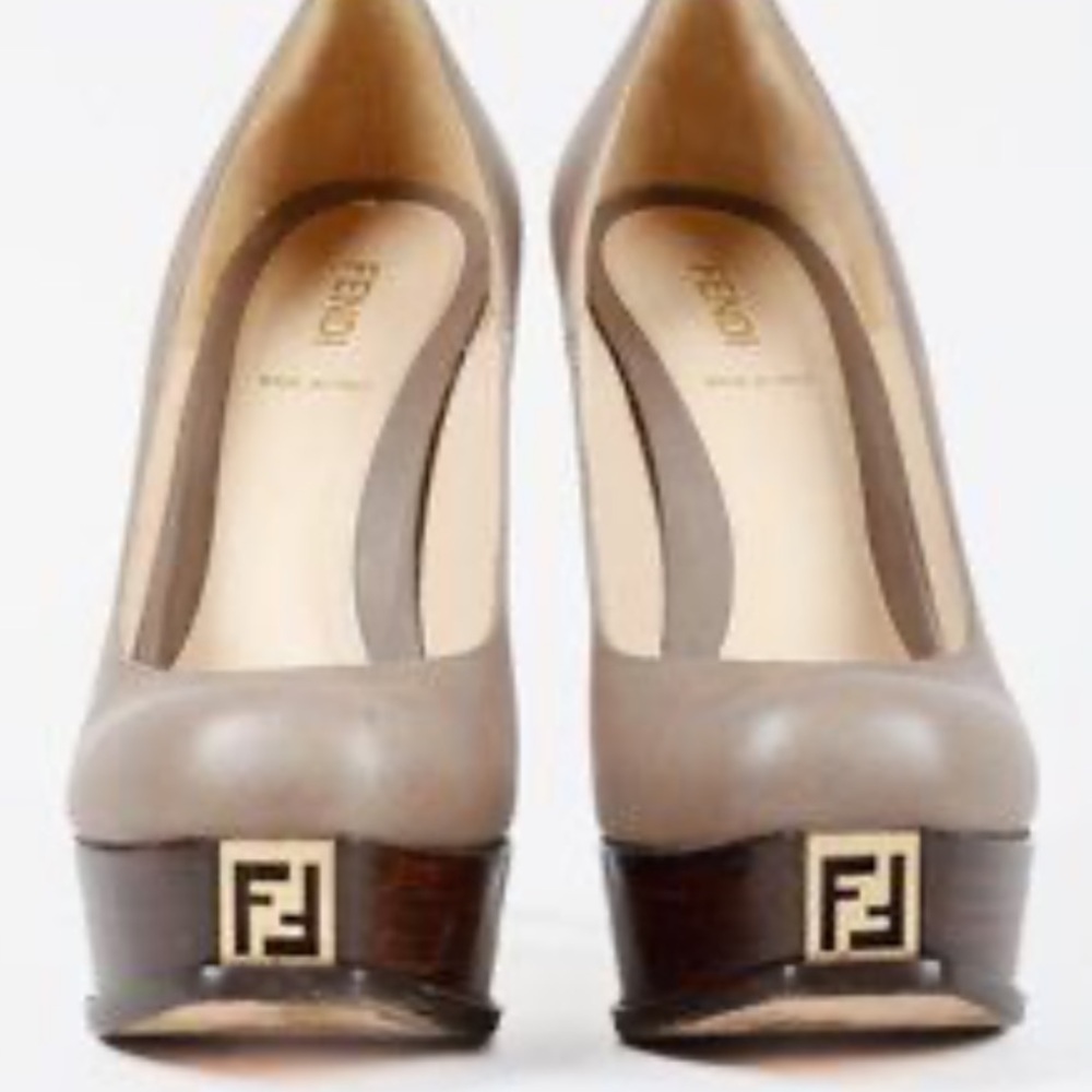 Fendi Shoes | Fendi Fendista Taupe Leather Pumps |